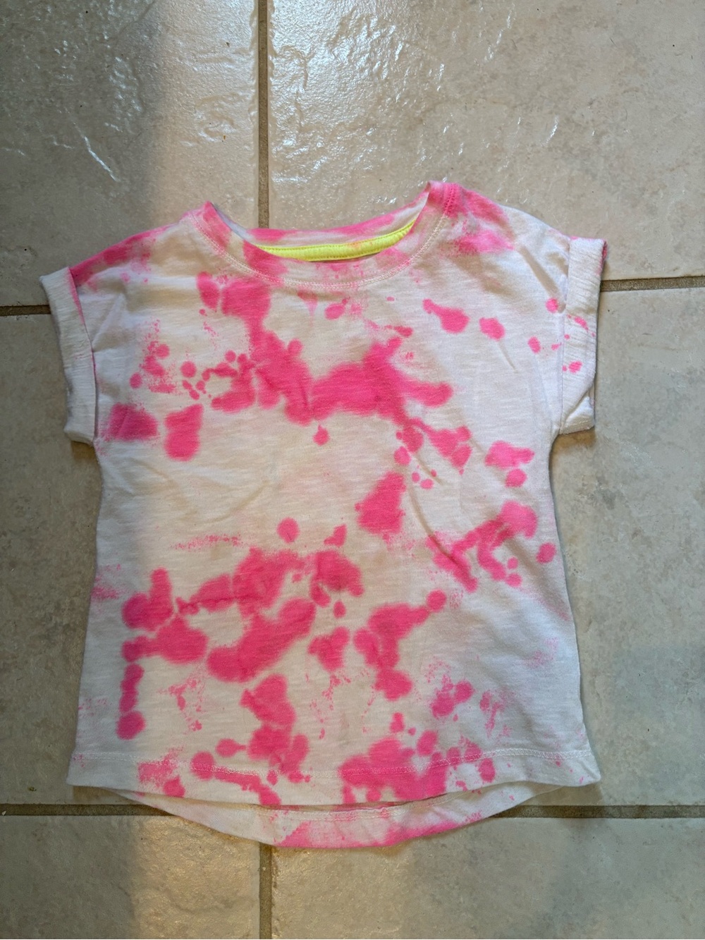 Cat & Jack White and Pink Tie-Dye Short Sleeve Tee